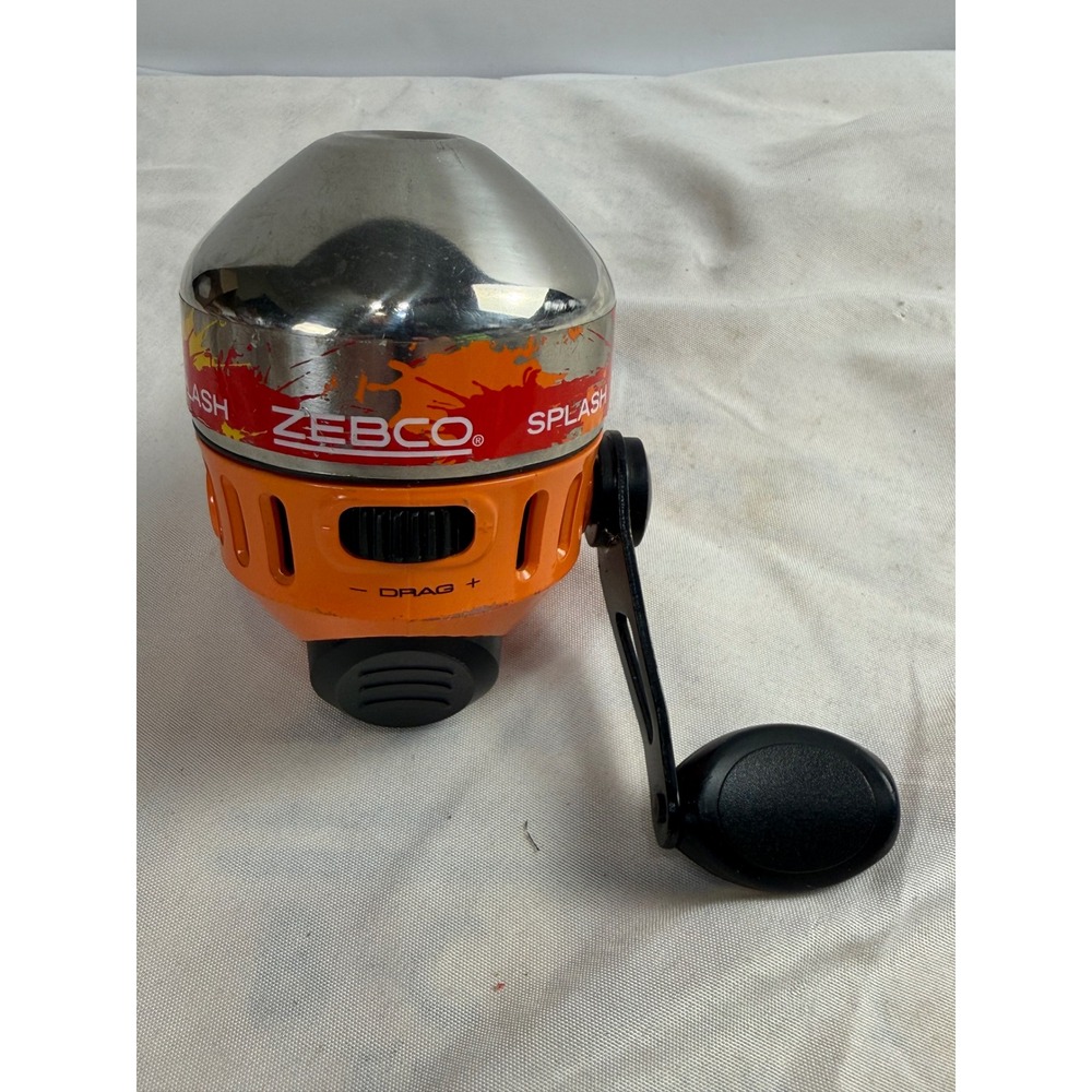 Zebco Splash Spincast Fishing Reel Orange Chrome 10 lb test line